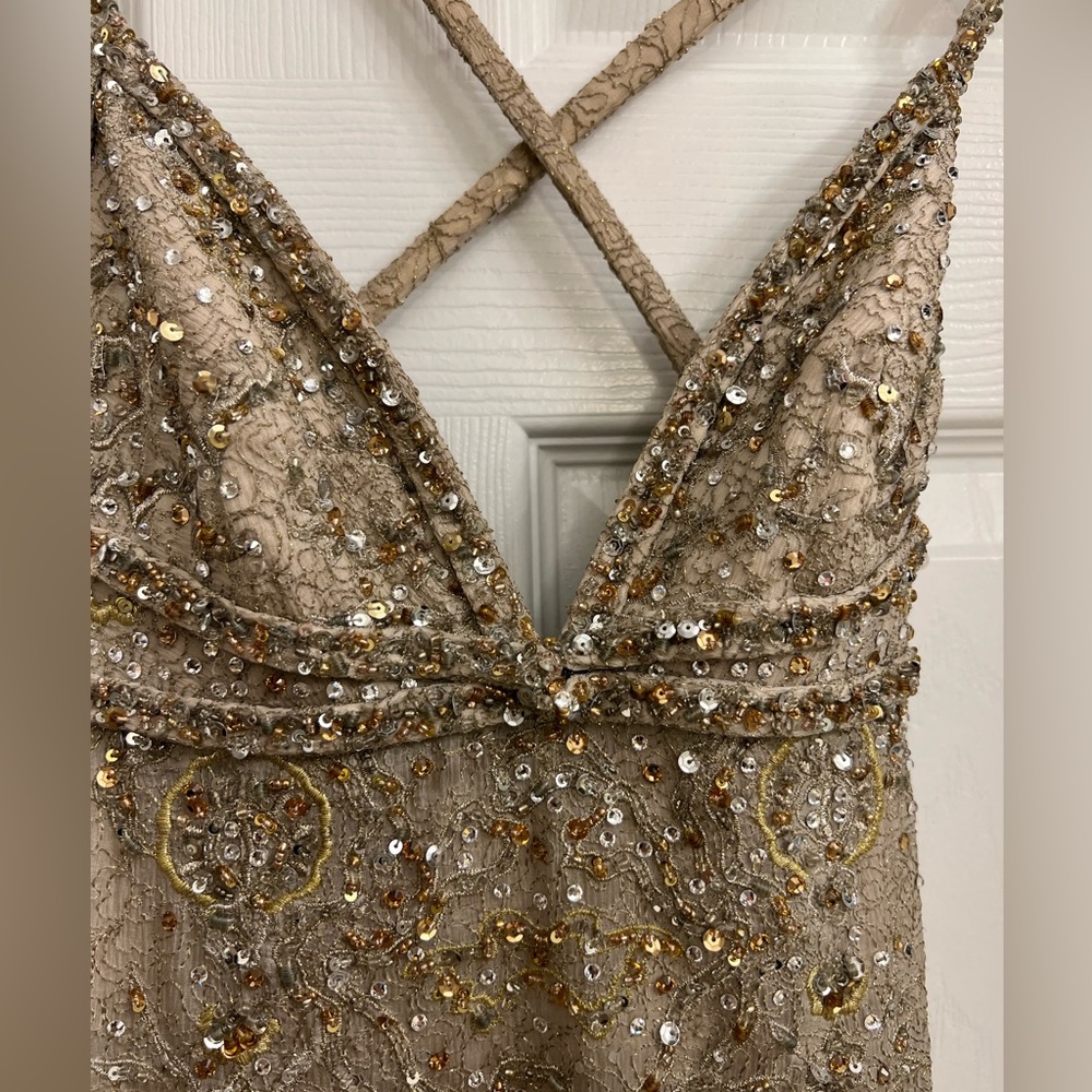 MANDALAY Beaded Lace Evening Gown - Picture 2 of 6